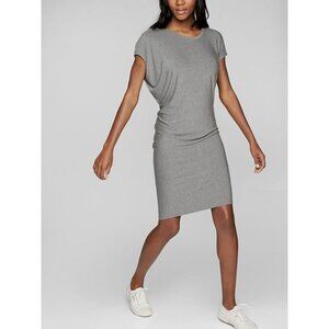 Athleta Grey Draped Crew Travel Resort Dress S NWOT